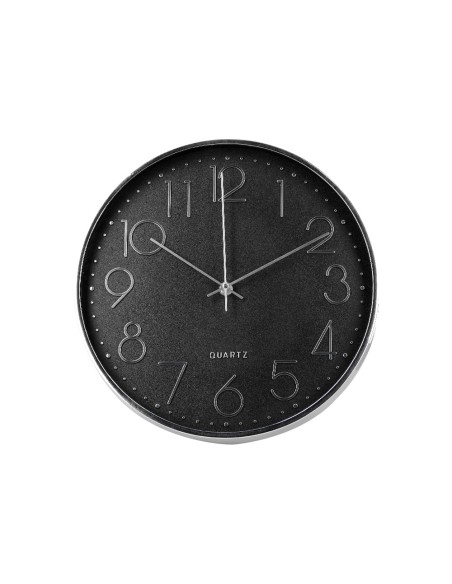 Reloj q-connect de pared analogico plateado silencioso 305x305x40mm