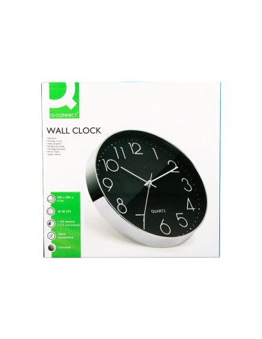 Reloj q-connect de pared analogico plateado...