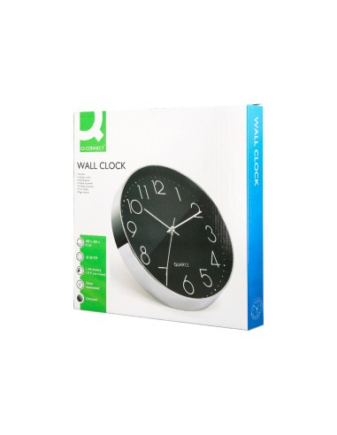 Reloj q-connect de pared analogico plateado...