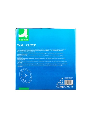 Reloj q-connect de pared analogico plateado...