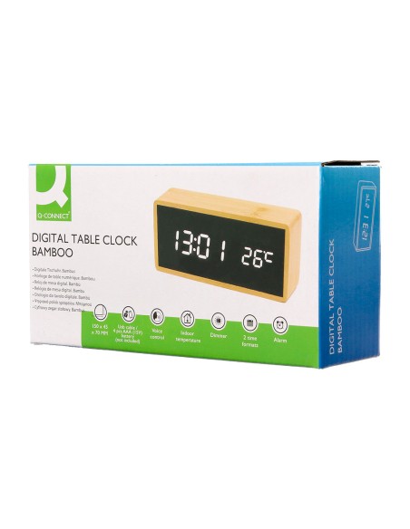 Reloj q-connect sobremesa digital con temperatura 150x45x70mm