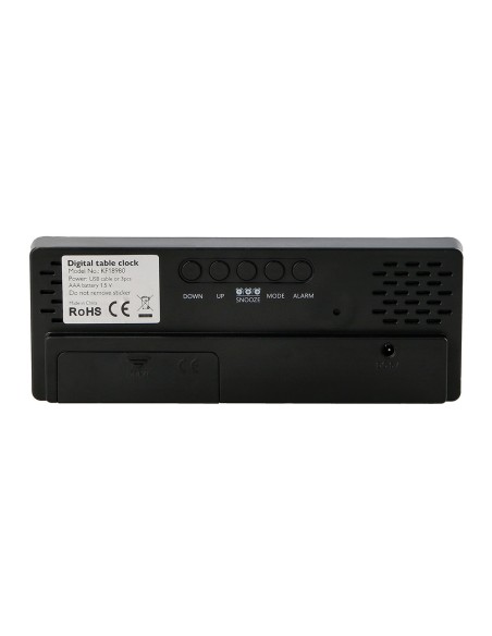 Reloj q-connect sobremesa digital con temperatura 3 alarmas control de voz 160x60x25mm