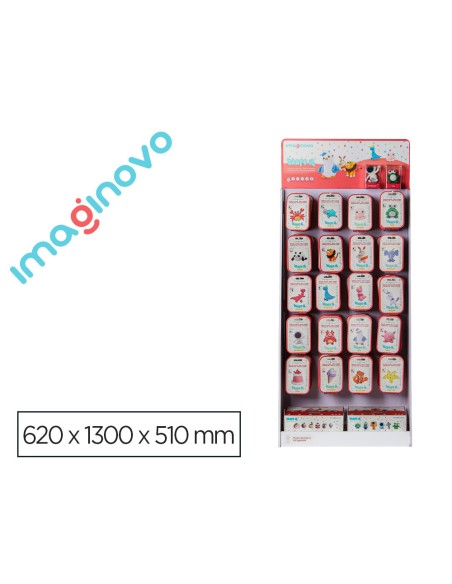 Expositor pasta para modelar imaginovo de secado al aire set de colores con 20 ganchos 64 unidades 620x1300x500 mm