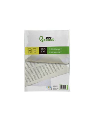 Papel verjurado liderpapel a4 180g/m2 crema...