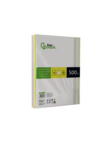 Papel color liderpapel a4 80gr 5 colores...