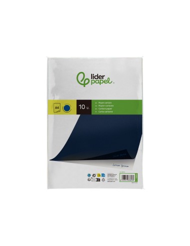 Papel carbon liderpapel azul din a4 bolsa de 10...