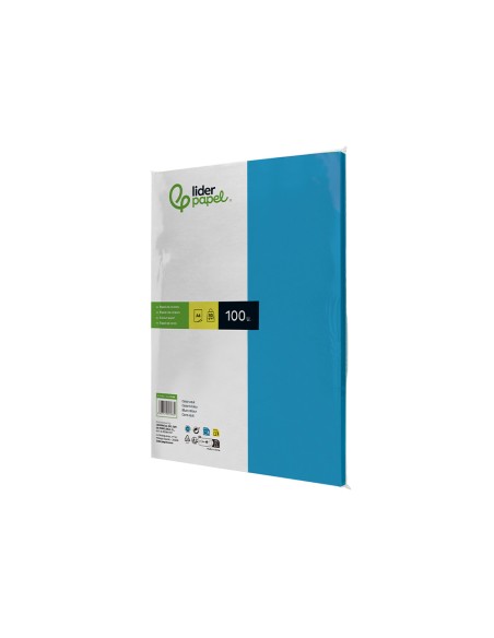 Papel color liderpapel a4 80gr azul turquesa paquete de 100 hojas