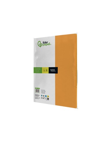 Papel color liderpapel a4 80gr naranja paquete...