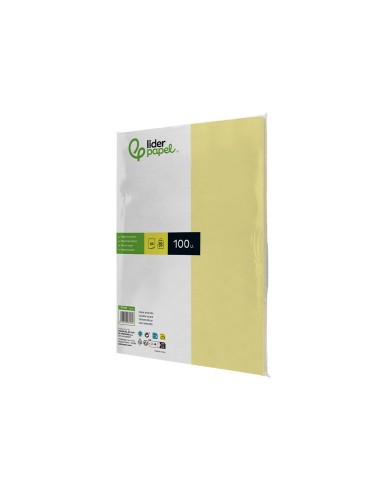 Papel color liderpapel a4 80gr amarillo paquete...