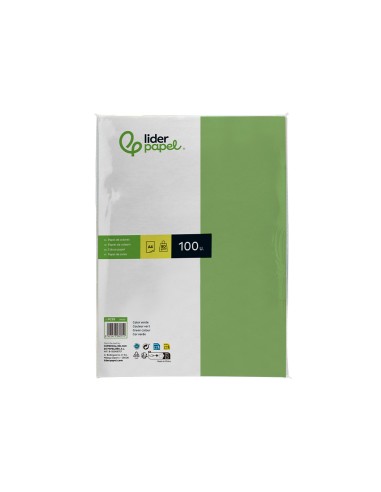 Papel color liderpapel a4 80gr verde paquete de...