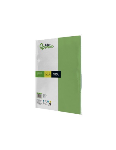 Papel color liderpapel a4 80gr verde paquete de...