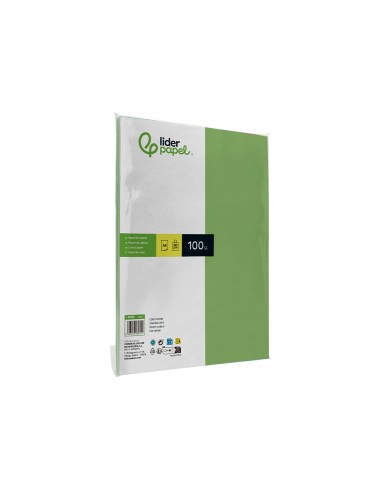 Papel color liderpapel a4 80gr verde paquete de...