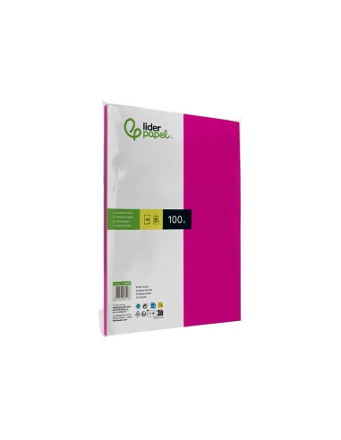 Papel color liderpapel a4 80gr fucsia paquete...