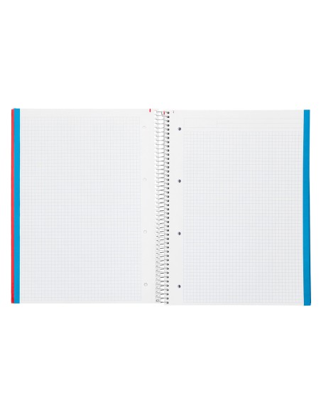 Cuaderno espiral liderpapel a4 micro jolly tapa forrada 140h 75gr cuadro 4mm 5 bandas 4 taladros colores surtidos