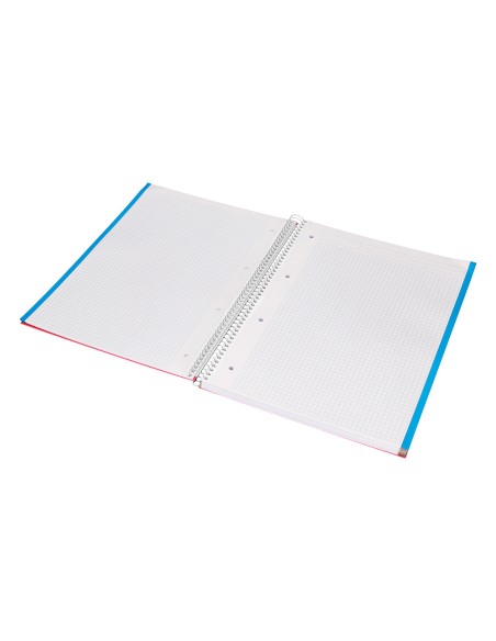 Cuaderno espiral liderpapel a4 micro jolly tapa forrada 140h 75gr cuadro 4mm 5 bandas 4 taladros colores surtidos