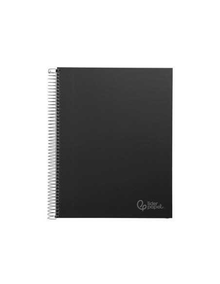 Cuaderno espiral liderpapel a4 micro jolly tapa forrada 140h 75gr cuadro 5mm 5 bandas 4 taladros color negro