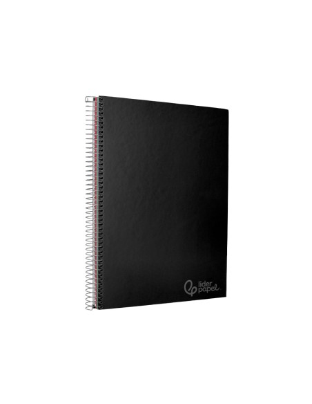 Cuaderno espiral liderpapel a4 micro jolly tapa forrada 140h 75gr cuadro 5mm 5 bandas 4 taladros color negro