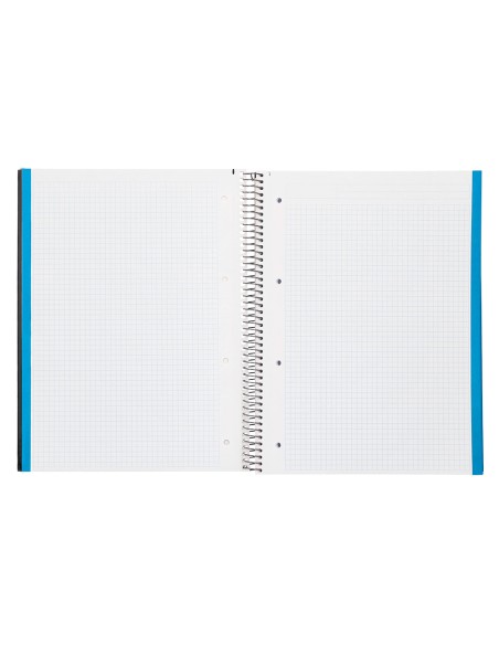 Cuaderno espiral liderpapel a4 micro jolly tapa forrada 140h 75gr cuadro 5mm 5 bandas 4 taladros color negro