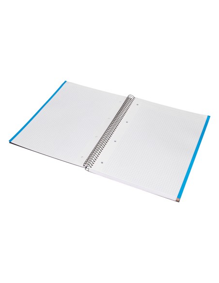 Cuaderno espiral liderpapel a4 micro jolly tapa forrada 140h 75gr cuadro 5mm 5 bandas 4 taladros color negro