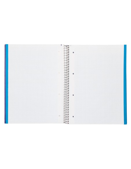 Cuaderno espiral liderpapel a4 micro jolly tapa forrada 140h 75gr cuadro 5mm 5 bandas 4 taladros color lila