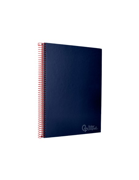 Cuaderno espiral liderpapel a4 micro jolly tapa forrada 140h 75gr cuadro 5mm 5 bandas 4 taladros color azul
