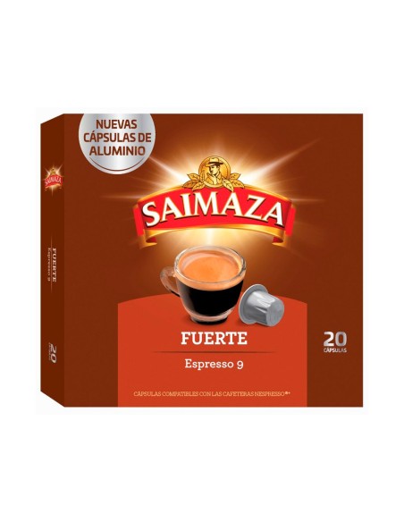 Cafe saimaza fuerte espresso intensidad 9 caja de 20 capsulas compatible nespresso