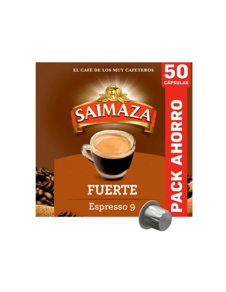 Cafe saimaza fuerte espresso intensidad 9 caja de 50 capsulas compatible nespresso