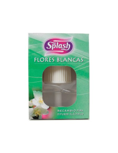 Ambientador electrico splash flores blancas...