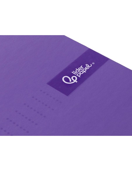Cuaderno espiral liderpapel a4 micro crafty tapa forrada 120h 90gr cuadro 5mm 5 bandas 4 taladros color violeta