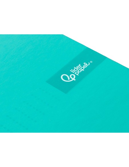 Cuaderno espiral liderpapel a4 micro crafty tapa forrada 120h 90gr cuadro 5mm 5 bandas 4 taladros color turquesa