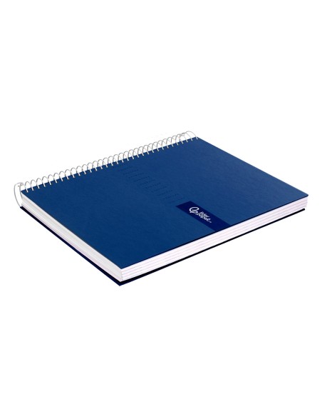 Cuaderno espiral liderpapel a4 micro crafty tapa forrada 120h 90gr cuadro 5mm 5 bandas 4 colores color azul
