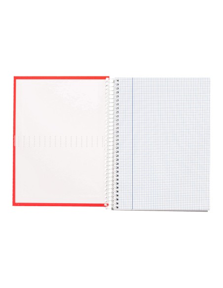Cuaderno espiral liderpapel a4 crafty tapa forrada 80h 90 gr cuadro 3mm con margen colores surtidos