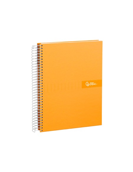 Cuaderno espiral liderpapel a4 crafty tapa forrada 80h 90gr cuadro 4mm con margen color naranja