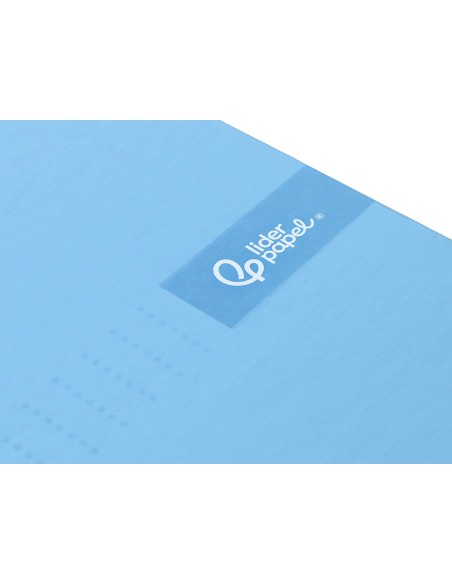 Cuaderno espiral liderpapel a5 micro crafty tapa forrada 120h 90gr cuadro 5mm 5 bandas 6 taladros color celeste