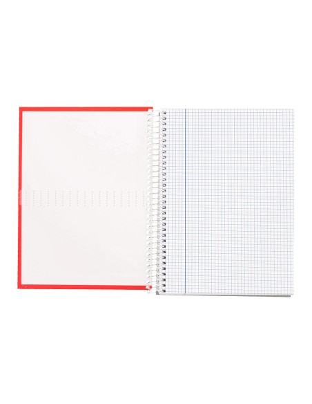 Cuaderno espiral liderpapel a5 crafty tapa forrada 80h 90gr cuadro 5 mm con margen colores surtidos