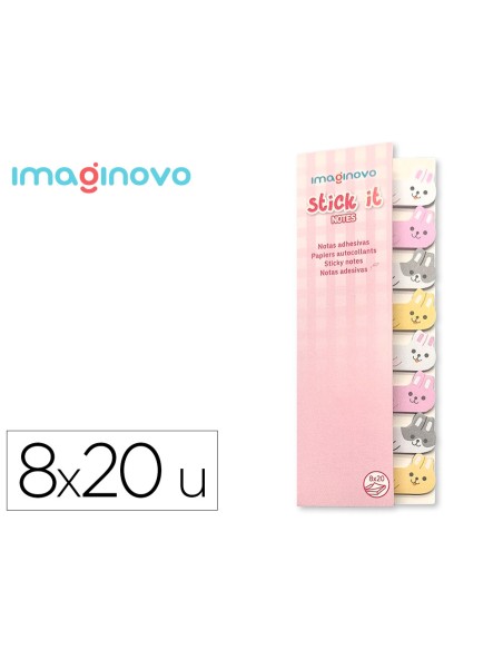 Bloc notas adhesivas imaginovo marcapaginas conejo 160 hojas 8x15x48 mm