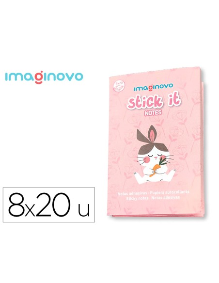 Notas adhesivas imaginovo stick it! notebook 160 notas adhesivas conejito tamaños surtidos