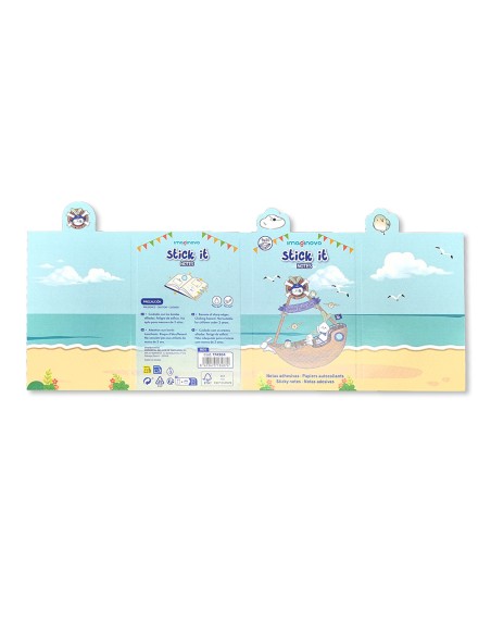 Notas adhesivas imaginovo stick it! notebook 180 notas adhesivas pirata tamaños surtidos brujula