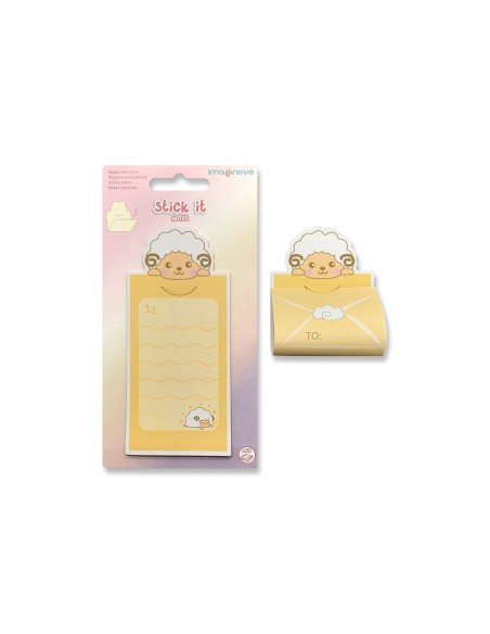 Bloc notas adhesivas imaginovo letter con mensaje trasero cabra 20 hojas 85x164 mm
