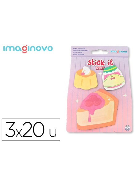 Bloc notas adhesivas imaginovo foodies tarta 60 hojas tamaños surtidos