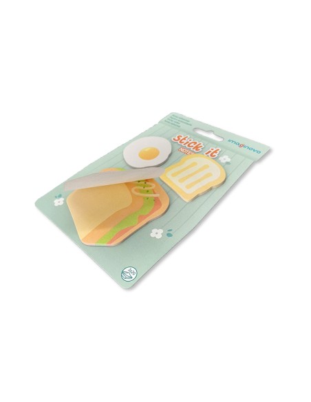 Bloc notas adhesivas imaginovo foodies sandwich 60 hojas tamaños surtidos