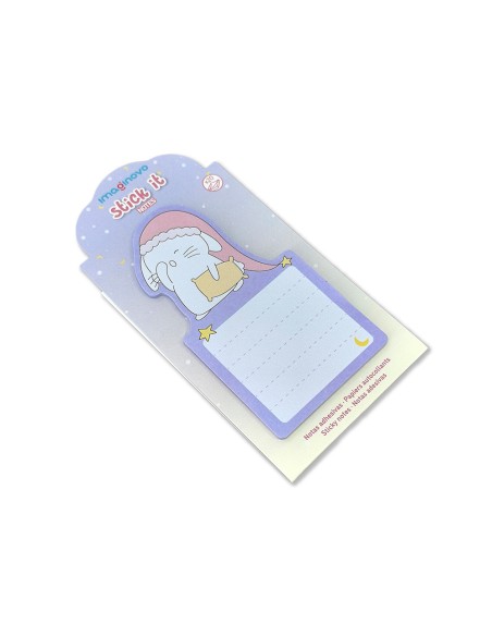 Bloc notas adhesivas imaginovo bunny con soporte 20 hojas morado 60x125 mm
