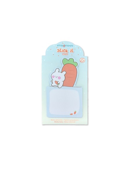 Bloc notas adhesivas imaginovo bunny con soporte 20 hojas azul 60x125 mm