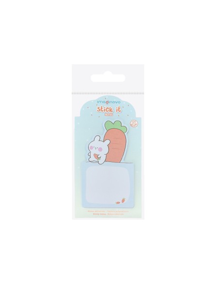 Bloc notas adhesivas imaginovo bunny con soporte 20 hojas azul 60x125 mm