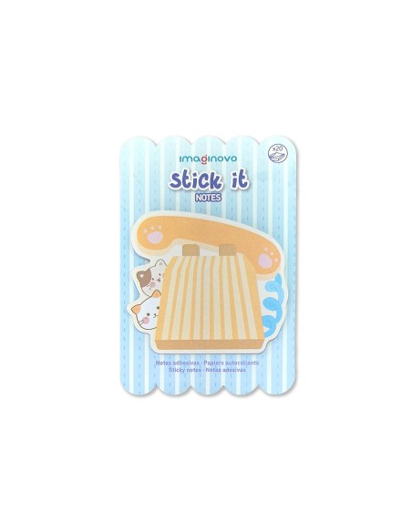 Bloc notas adhesivas imaginovo meow 20 hojas telefono 70x70 mm