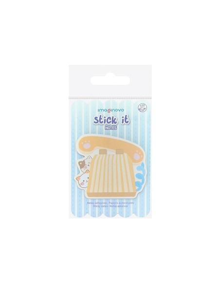 Bloc notas adhesivas imaginovo meow 20 hojas telefono 70x70 mm