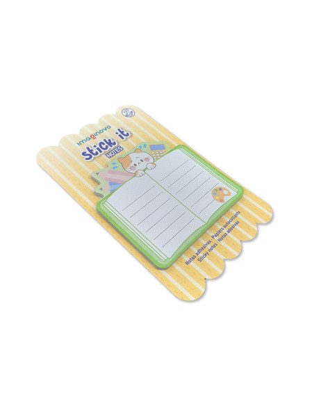Bloc notas adhesivas imaginovo meow 20 hojas cuaderno 70x70 mm
