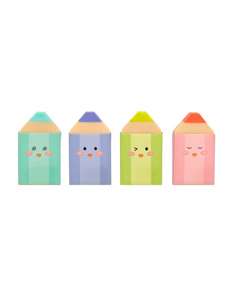 Goma de borrar imaginovo mini lapices colores surtidos