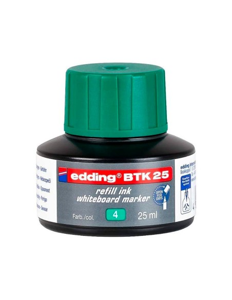 Tinta rotulador edding pizarra blanca btk-25 color verde bote 25 ml
