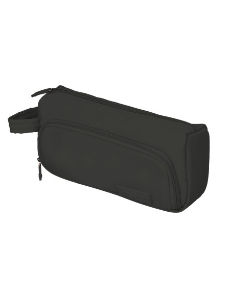 Estuche portatodo liderpapel minibag 2 cremalleras con bolsillo interior negro 210 x 210x100x70 mm